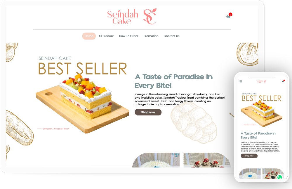 Seindah Cake adalah pelopor kue dengan buah segar di dalamnya, menghadirkan pengalaman rasa yang lezat, sehat, dan estetis.